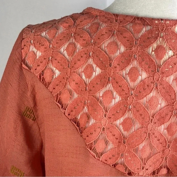 Fig and Flower Anthropologie Boho Embroidered Lace Blouse Top Size PL. H - Picture 7 of 11